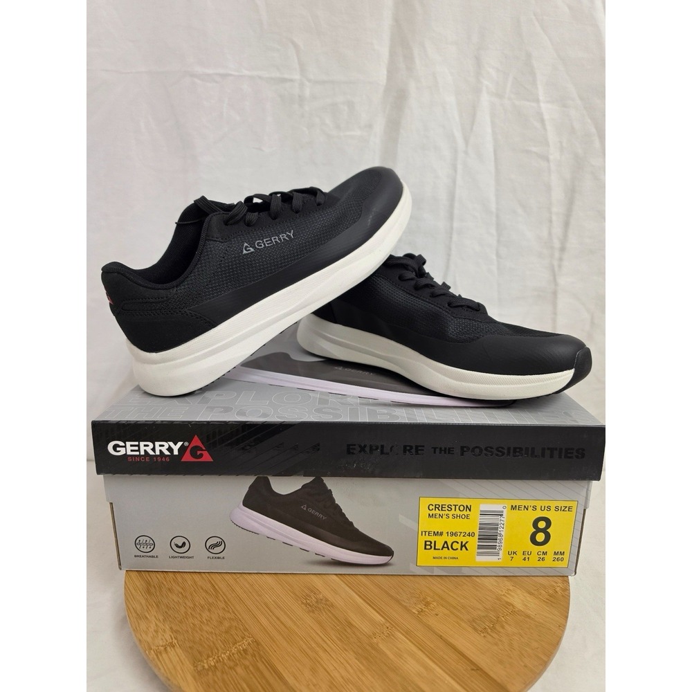 Gerry Creston Men's Shoes Black Size 8 Lightweight Breathable New With Box